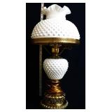 Fenton milk glass hobnail lamp