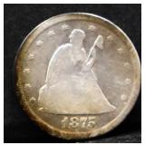 1875S seated liberty 20 cent piece