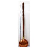 Vintage copper bed warmer w/ wood handle