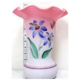 Fenton 10in blue burmese Honor Collection vase