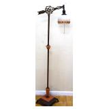 Vintage bridge lamp w/ pink onyx base