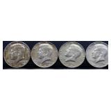 Lot of 4 1966 Kennedy half dollars