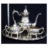 Oneida silver plate 4 pc maurier tea set