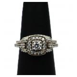 Sterling white sapphire wedding set, lab created