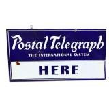 Vntg porcelain 16x30 Postal Telegraph flange
