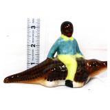 Vntg Americana child on alligator figure