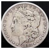 1882 Morgan silver dollar
