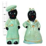 Pair vntg Americana 5in figural salt/pepper shaker