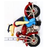 Cast iron Popeye on motorcycle