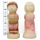 Pair Fenton burmese 5in boy/girl figures