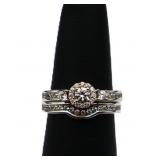 Sterling white sapphire wedding set, lab created