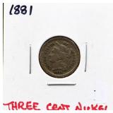 1881 3 cent nickel