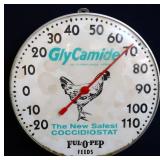 Vntg 10in glass face Ful O Pep Feeds thermometer