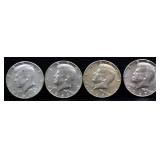 Lot of 4 1967 Kennedy half dollars