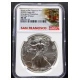 Graded MS70 2020 First Day Issue silver eagle coin