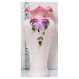 Fenton 11in rosalene Honor Collection floral vase