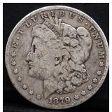 1879 Morgan silver dollar