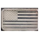 5 troy ounce American flag silver bar