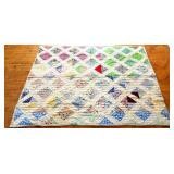 Vntg handstitched multi color quilt