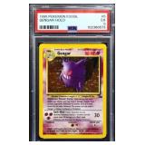 Graded Pokemon 1999 Gengar Holo Fossil card