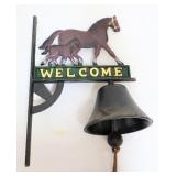 Cast iron horses Welcome bell