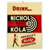 Vtg metal 20x28 Nichol Kola adv sign