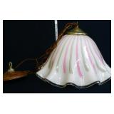 Vintage Murano candy cane canopy light fixture