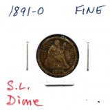 1891O seated liberty dime