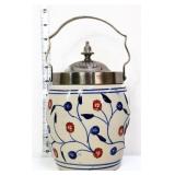 Biscuit barrel w/ silver handle