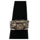 Sterling white sapphire wedding set, lab created