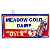 Metal 15.5x7.75 Meadow Gold Chocolate Milk sign
