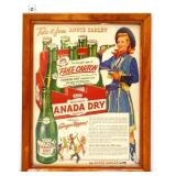 Framed 11x14 Annie Oakley Canada Dry adv art