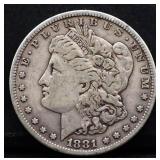 1881S Morgan silver dollar