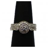 Sterling white sapphire wedding set, lab created