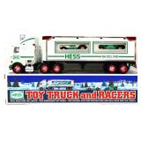 Hess semi truck w/ racer cars in org box