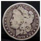 1879 Morgan silver dollar