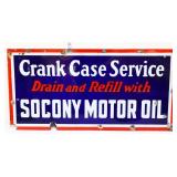 Porcelain dbl side 35.75x18 Socony Motor Oil sign