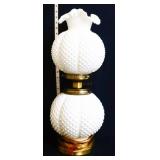 Fenton milk glass hobnail lamp
