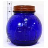 Cobalt glass Nut House jar