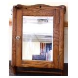 Vintage oak medicine cabinet