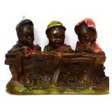 Vntg chalk 17in wide Americana figural statue