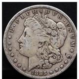 1885 Morgan silver dollar