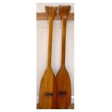 Pair wood Feather Brand oars