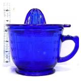 Cobalt glass juicer with reamer