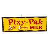 Vntg metal 36x10 Pixy Pak Milk sign