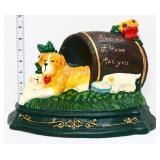 Cast iron Barrel Of Love dog doorstop