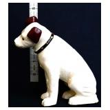 Cast iron white 5in dog bank