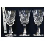 Lot of 3 Waterford lismore wine glasses