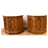 Pair vintage octagon end tables see photos
