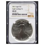Graded MS69 2021 Eagle Landing silver eagle coin